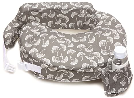 Photo 1 of My Brest Friend Original Nursing Pillow for Breastfeeding, Nursing and Posture Support with Pocket and Removable Slipcover, Grey Flowing Fans
