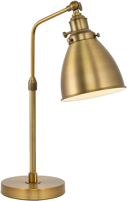 Photo 1 of Kira Home Remy 19" Modern Industrial Desk Table Lamp with Adjustable Arm + 7W LED Bulb (Energy Efficient, 3000K Warm White), Warm Brass Finish
