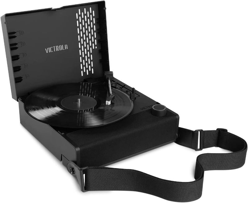 Photo 1 of Victrola Revolution GO 3-Speed Bluetooth Portable Record Player with Built-in Speakers | Black VSC-750SB-BLK
