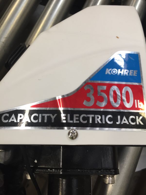 Photo 3 of Kohree Electric Trailer Jack A-Frame up to 3,500lbs, RV Electric Power Tongue Jack for Travel Trailer Camper, with Drop Leg & Weatherproof Jack Cover, 22" Lift, 12V DC, White