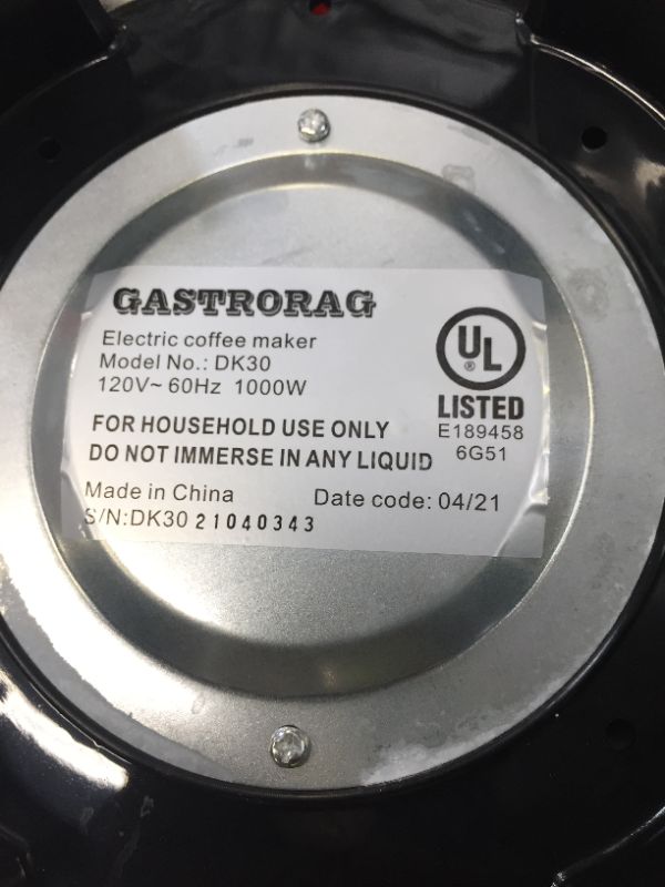 Photo 5 of GASTRORAG 30 CUP COMMERCIAL COFFEE URN, FROZEN RED
