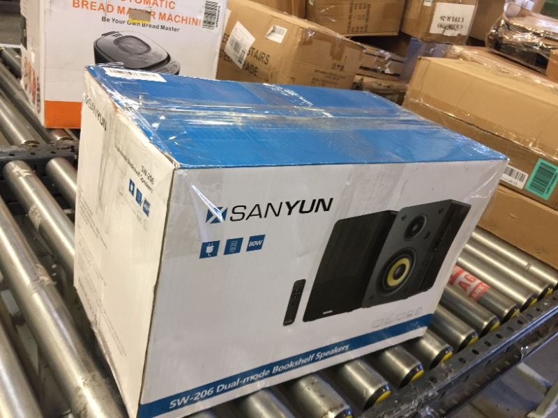 Photo 2 of Sanyun SW208 3" Active Bluetooth 5.0 Bookshelf Speakers – 60W Carbon Fiber Speaker Unit - Built-in 24bit DAC - Dynamic 3D Surround Sound – 2.0 Computer PC Monitor Gaming Speakers (Pair, White)
