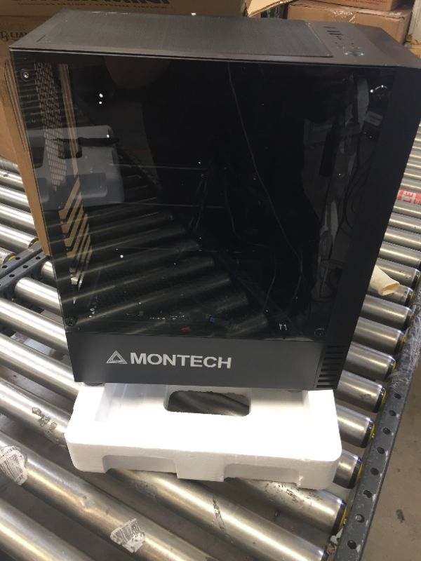 Photo 5 of Montech X1 Black - Compact ATX Mid Tower Case - High Airflow, Front Mesh Ventilation, Tempered Glass Side Panel, Pre-Installed 4 x 120mm Autoflow Rainbow LED Fans
