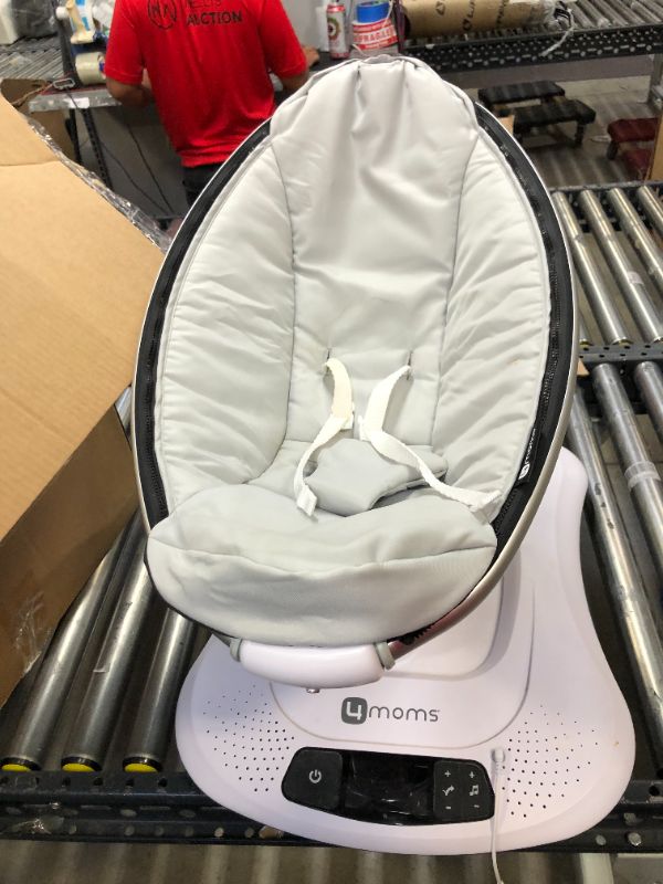 Photo 2 of 4moms mamaRoo 4 Multi-Motion Baby Swing, Bluetooth Baby Rocker with 5 Unique Motions, Nylon Fabric, Grey
---- STAINS ON PRODUCT AS SHOWN