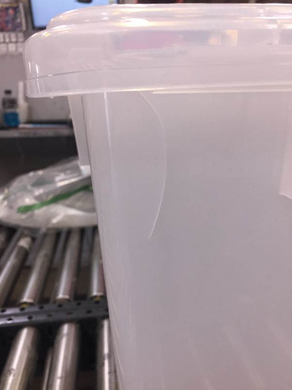 Photo 3 of IRIS 132qtPlastic Storage Bin Clear