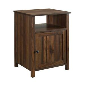 Photo 1 of 18" Grooved Door Side Table - Dark Walnut
