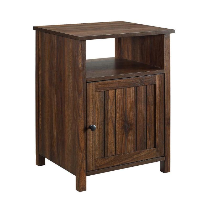 Photo 1 of 18" Grooved Door Side Table - Dark Walnut
