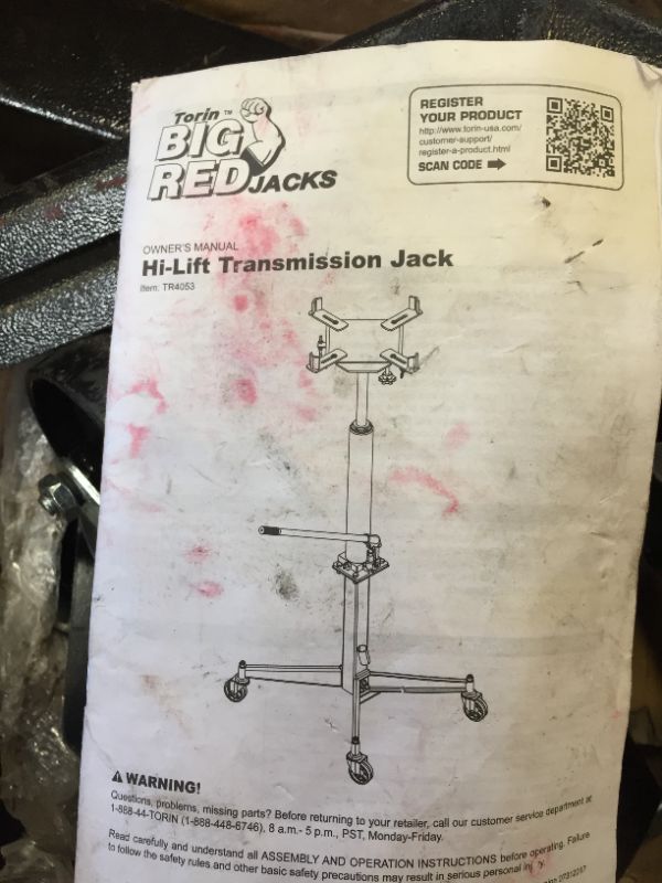 Photo 3 of Torin TR4053 Pedestal Transmission Jack - 1/2 Ton Capacity