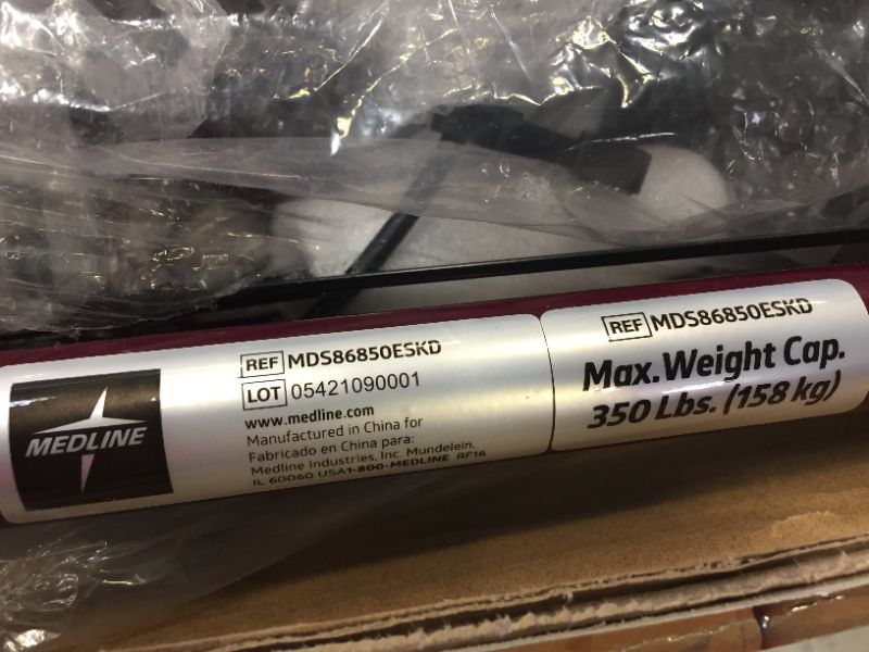 Photo 1 of Medline Steel Rollator Walker Burgundy 350 lbs Capacity