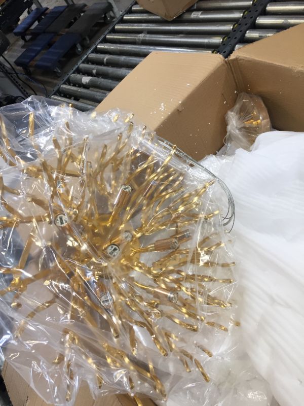 Photo 1 of 24''Inches Modern Crystal Chandeliers Lighting Ceiling Pendants Chandeliers Crystal Raindrop Hanging Lights Fixtures Branch Chandeliers Tassel 10-Lights Gold Light Living Room Foyer Entryway
