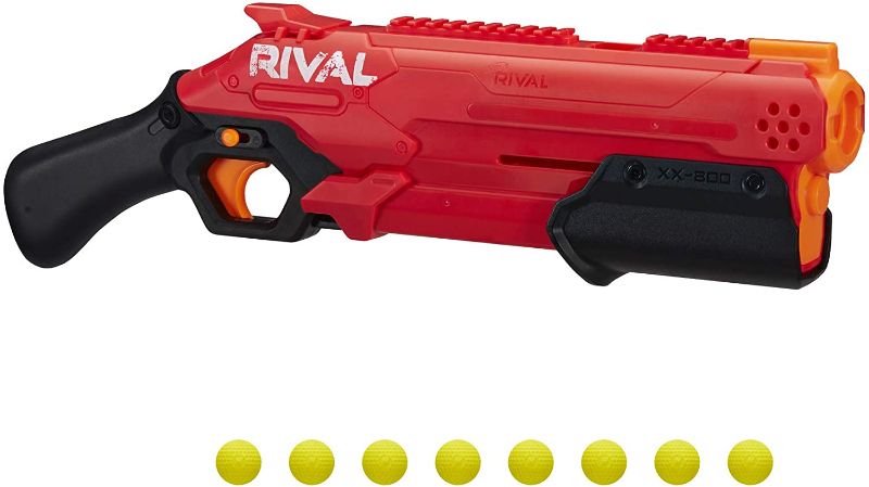 Photo 1 of NERF Rival Takedown XX-800 Blaster -- Pump Action, Breech-Load, 8-Round Capacity, 90 FPS, 8 Official Rival Rounds -- Team Red
