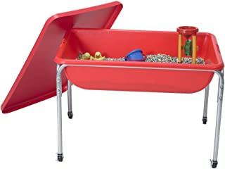 Photo 1 of Children's Factory 24"H Large Sensory Table & Lid, 1135-24 Red, Kids Playroom & Classroom Autism Activity, Daycare or Preschool Learning Activities