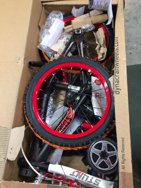 Photo 3 of Hot Wheels Dynacraft Boys BMX Street/Dirt Bike with Hand Brake 16"" Black/Red/Orange