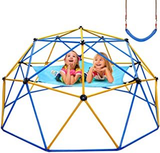 Photo 1 of Jugader Upgraded 10FT Climbing Dome with Canopy and Swing, Dome Climber for Kids 3 - 10, Weight Capability 800LBS, 3-Year Warranty, Rust and UV Resistant Steel