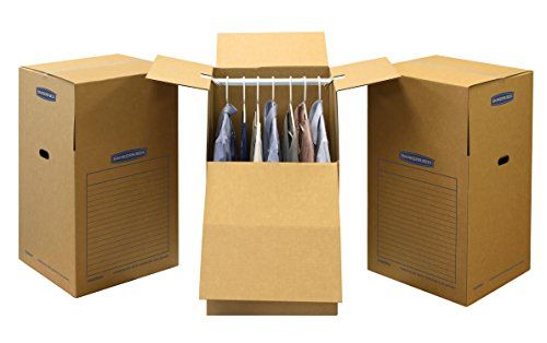 Photo 1 of Bankers Box SmoothMove Wardrobe Moving Boxes, Tall, 24 x 24 x 40 Inches, 3 Pack