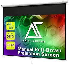 Photo 1 of Akia Screens 2 in 1 96 inch Portable Projector Screen with Stand and Carry Bag 4:3 16:9 8K 4K HD 3D, Stand or Wall Mount Tripod Projection Screen for Outdoor Movie Home Theater, AK-T96SLITE (Black)
