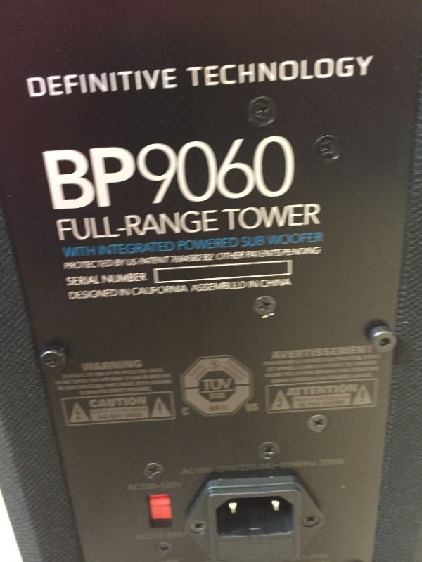 Photo 12 of SOLD BY PARTS ONLY ------ Definitive Technology BP9060 High Power Bipolar Tower Speaker with Integrated 10" Subwoofer

