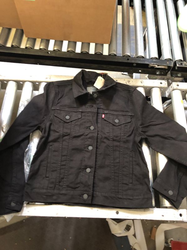 Photo 3 of Levi's Women's Original Trucker Jacket Standard Black and Black Medium