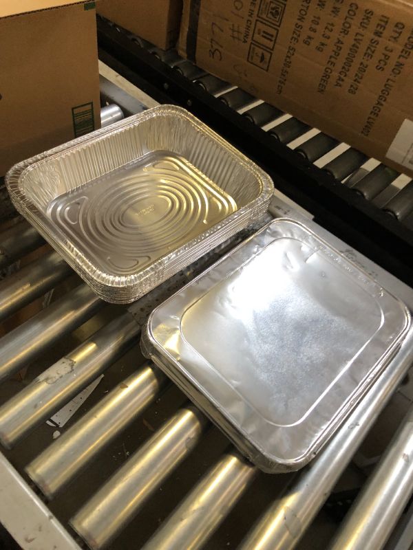 Photo 1 of 13" x 10" Aluminum Takeout Trays with Lids  10 Pieces 