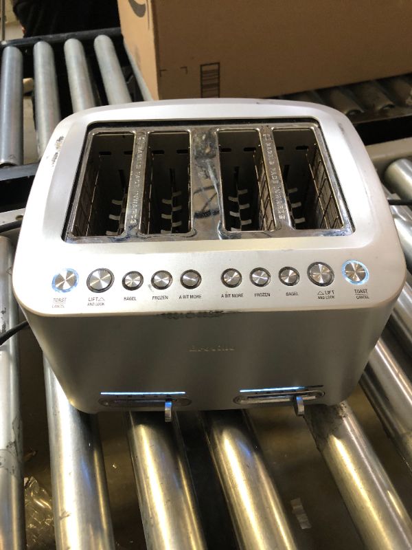 Photo 4 of Breville BTA840XL Die-Cast 4-Slice Smart Toaster, Stainless Steel--------- HEAVY PREVIOUS USE AND SCUFFS 