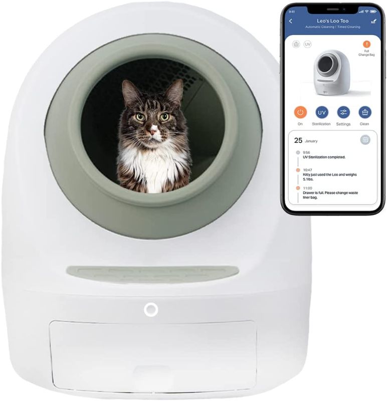 Photo 1 of Smarty Pear Leo's Loo Too No Mess Automatic Self-Cleaning Cat Litter Box Includes Charcoal Filter, Built-in Scale, Smart Home App with Voice Control
