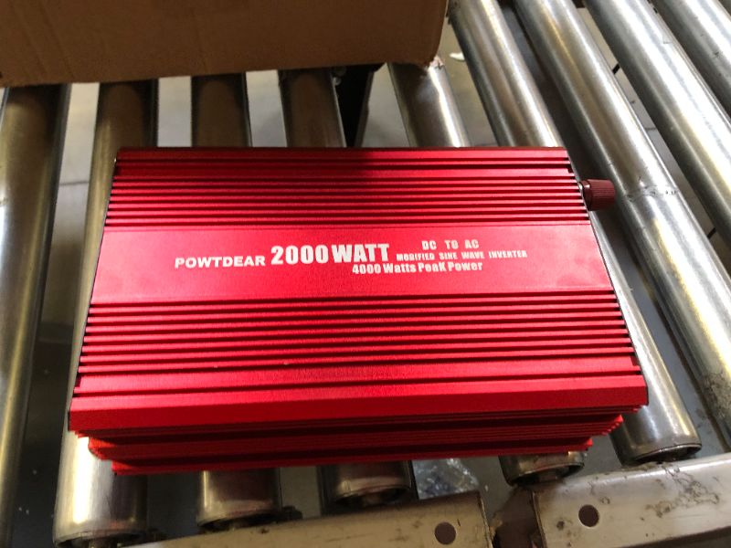 Photo 2 of POWTDEAR Power Inverter 2000 Watt, Power Converter 2000W DC 12V to 110V AC Car Inverter with 2.4A USB Ports 3 AC Outlets