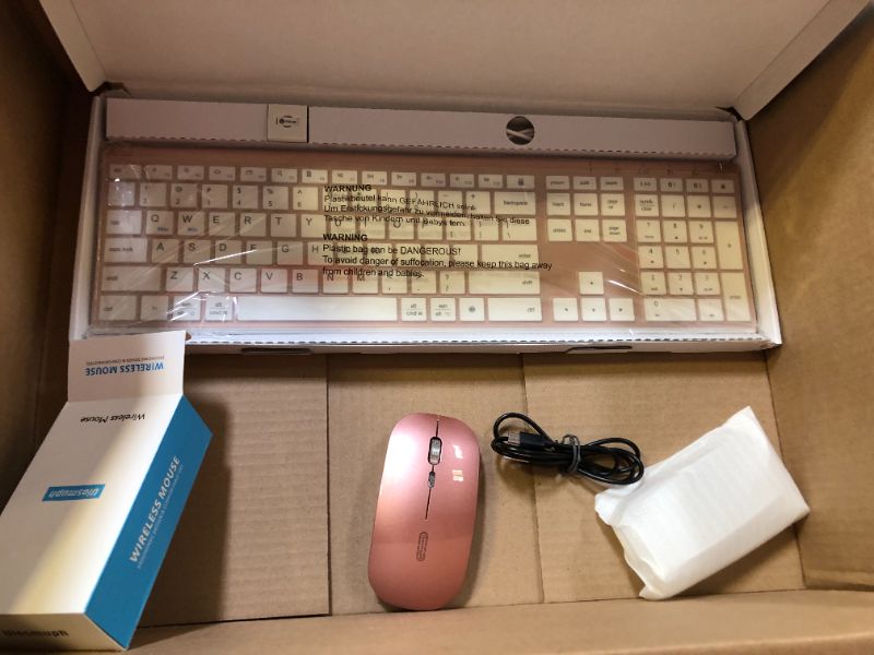 Photo 1 of wireless keyboard and mouse pink 