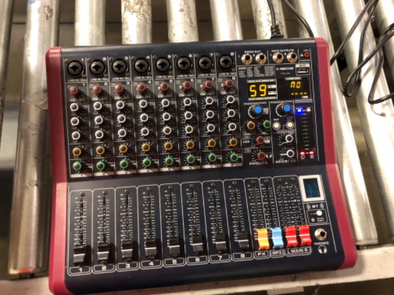 Photo 2 of Professional DJ Audio Mixer, Phenyx Pro Sound Mixer, 8-Channel Sound Board Mixer Audio w/USB Audio Interface, USB-B Recording, BT Function, 99 DSP Effects, 3-Band EQ, For Studio, Stage (PTX-30)
