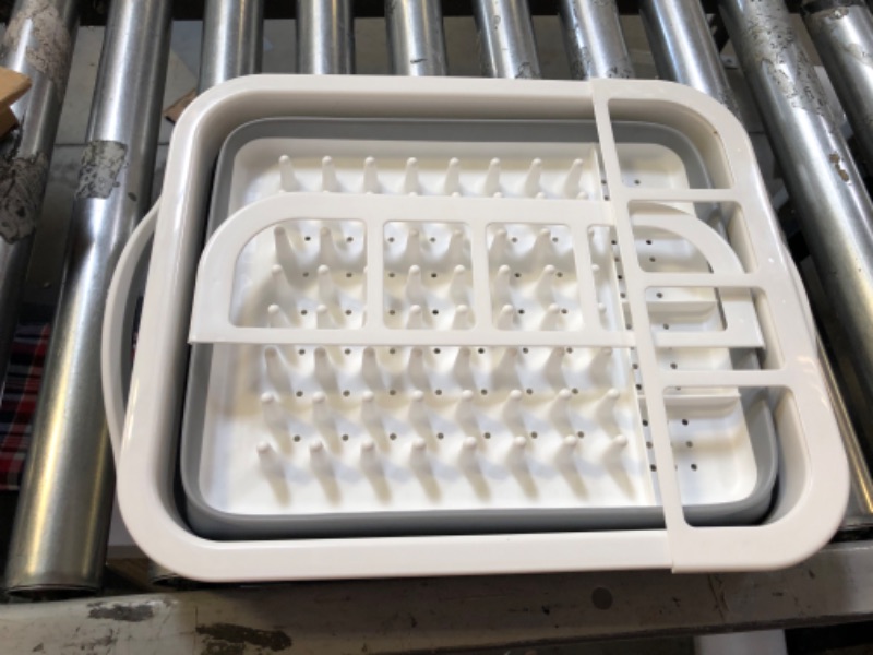 Photo 2 of Ahyuan Collapsible Dish Drying Rack with Drainboard Tray Space Saving Camper Accessories Kitchen Storage Organizer RV Accessories for Inside Camper Accessories for Travel Trailers (with Drainboard)