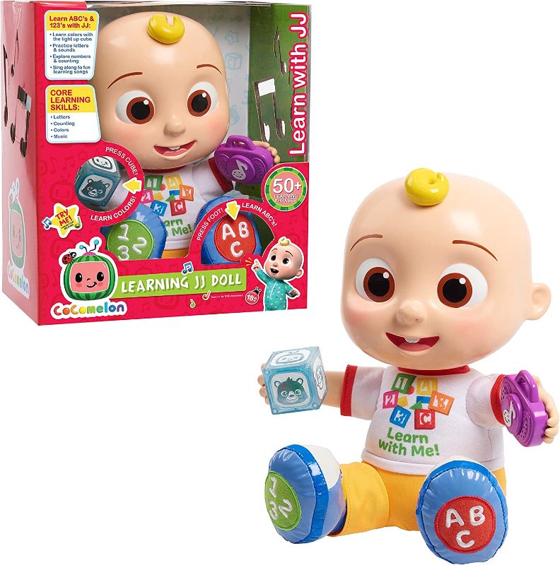 Photo 1 of CoComelon Interactive Learning JJ Doll with Lights, Sounds, and Music to Encourage Letter, Number, and Color Recognition, Kids Toys for Ages 18 Month
