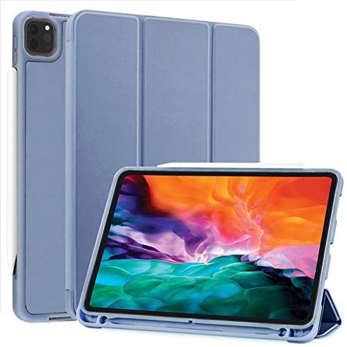 Photo 1 of SIWENGDE Case for iPad Pro 11 Inch 4th/3rd/2nd Generation 2022/2021/2020 with Pencil Holder [Support iPad 2nd Pencil Charging] Slim Trifold Stand Smart Protective Cover, Auto Wake/Sleep(B)