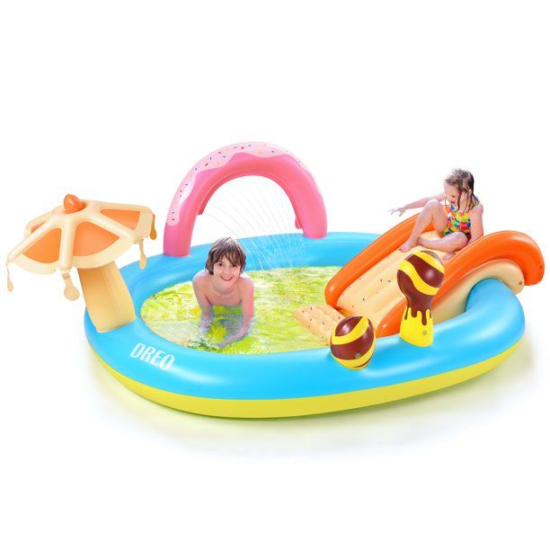 Photo 1 of Dreo Inflatable Play Center, Swimming Pool, 98'' x 67'' x 32'' Kids Pool with Slide for Garden, Backyard Water Park. Could Not Test, May Not Be Functional
