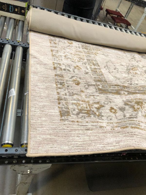 Photo 2 of 10'x12' Ombre Design Vintage Tufted Distressed Area Rug Tan - Threshold, Minor Dirt Stains on Item, Dirty from Shipping and Handling,
Moderate Use, Hair Found on Item. Creases and Wrinkles in Rug