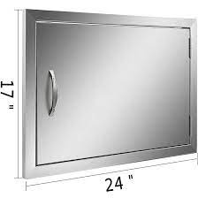 Photo 1 of 17"hx24"w Bbq Access Island Single Door Horizontal Doors Stainless Steel Outdoor. Minor Use, Missing Door Handle and Hardware. Minor Scuffs and Scratches on item. 