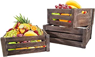Photo 1 of Admired By Nature Natural Distressed Decorative Wood Crates Storage Container, Large, 3 Set,Big Rustic Light brown
