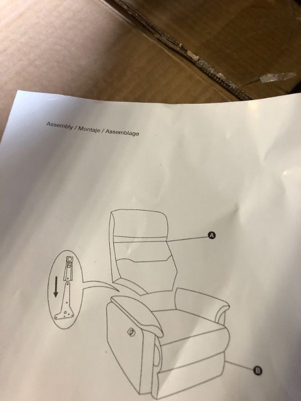 Photo 5 of Amazon Brand – Ravenna Home Pull Recliner with 360-Degree Swivel Glider, Living Room Chair, 32"W, Dark Grey. Box Packaging Damaged, Item is New. 
