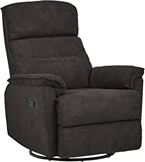 Photo 1 of Amazon Brand – Ravenna Home Pull Recliner with 360-Degree Swivel Glider, Living Room Chair, 32"W, Dark Grey. Box Packaging Damaged, Item is New. 
