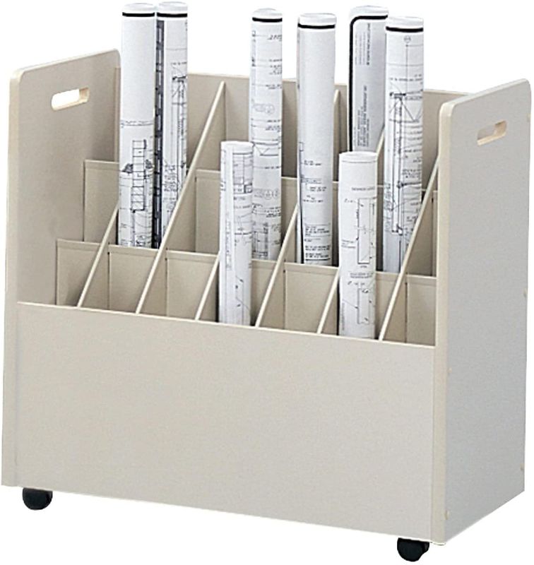 Photo 1 of Safco Mobile Roll File, 21 Compartment, Putty
