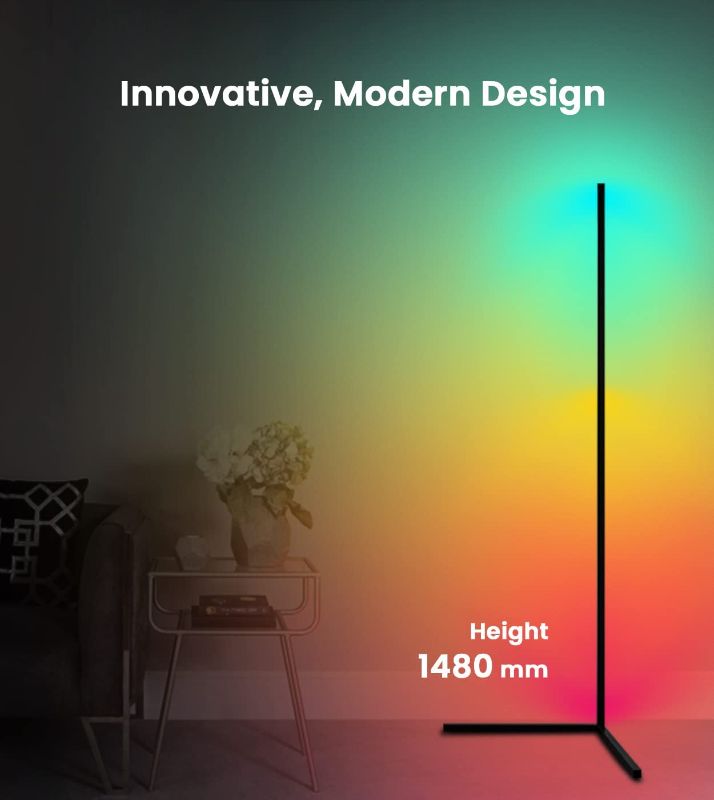 Photo 1 of LiteKo Corner Floor Lamp, 2 Pack, RGB Floor Lamp, Corner Led Lamp, Color Changing Floor Lamp, Led Lamps, Mood Lighting, Minimal Lamp, Corner Lights for Living Room
