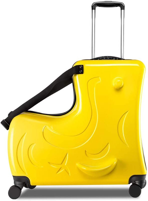 Photo 1 of AO WEI LA OW Duffel Bag for Kids Ride-On Suitcase Carry-On Luggage with Wheels suitcase fits to kids aged 6-12 years old (Yellow, 24 Inch)
