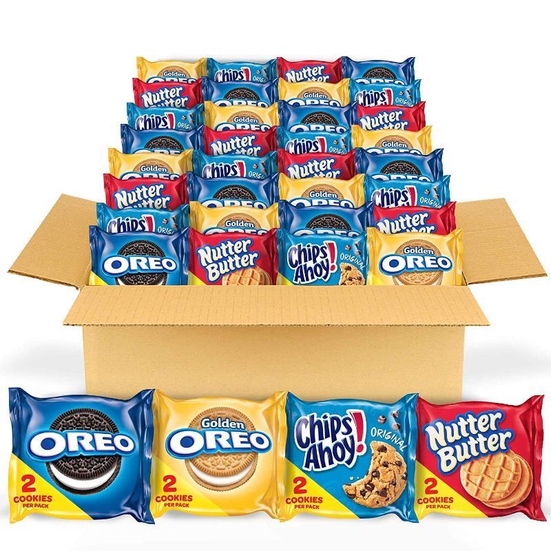 Photo 1 of 2 PACKS OF: OREO Original, OREO Golden, CHIPS AHOY! & Nutter Butter Cookie Snacks Variety Pack, Easter Cookies, 56 Snack Packs (2 Cookies Per Pack)-- 07/02/2022
