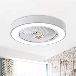 Photo 1 of BAYCHEER Acrylic Circle Fan Lamp Flush Mount Lighting LED Ceiling Light with Remote Control 3 Light Color Changeable Enclosed Fandelier Lamp Dinning Room Kitchen Kids Room Livingroom,White
