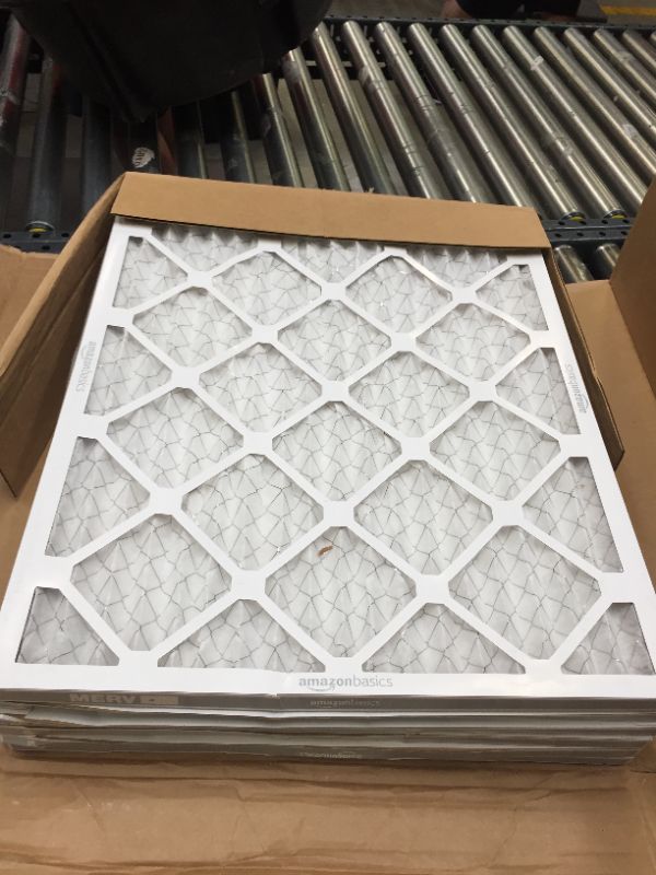 Photo 3 of Amazon Basics Merv 8 AC Furnace Air Filter - 20'' x 25'' x 1'', 6-Pack. Box Packaging Damaged,, Item is New,
