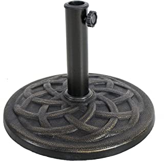 Photo 1 of BACKYARD EXPRESSIONS PATIO · HOME · GARDEN 911554 Umbrella Base, Bronze. Damage to Base. 
