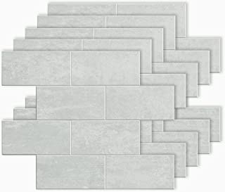 Photo 1 of Colamo Decor | Peel and Stick Backsplash Tiles | Stick On Wall Tiles for Kitchen and Living Room | Easy DIY Installation | Stone Composite Large Subway | 3D Self-Adhesive Tile | Box of 10 Tiles. Box Packaging Damaged, Item is New

