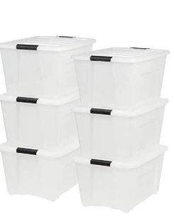 Photo 1 of IRIS USA, Inc. TB-56D 53 Quart Stack & Pull Box, Multi-Purpose Storage Bin, 3 pack