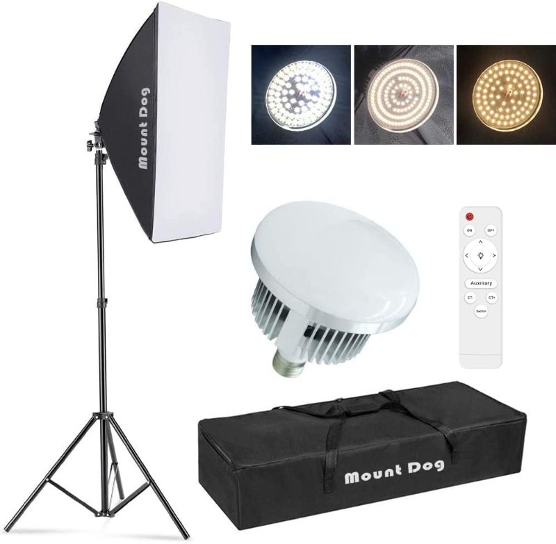 Photo 1 of  2 YICOE Softbox Lighting Kit Photography Photo Studio Equipment Continuous Lighting System with 5700K Energy Saving Light Bulb for Portraits Fashion Advertising Photo Shooting Video
