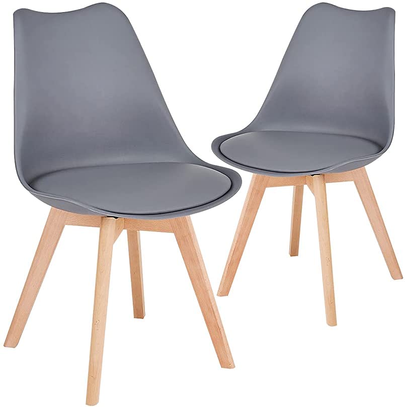 Photo 1 of CangLong Dining-Chairs, Wood, Grey, Pack of 2
