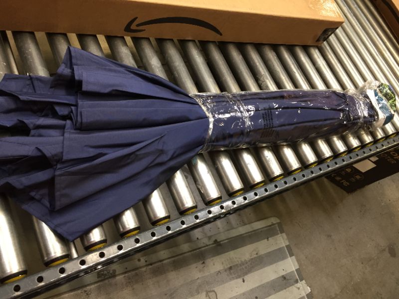Photo 2 of Blissun 7.5 ft Patio Umbrella, Yard Umbrella Push Button Tilt Crank (Navy Blue)

