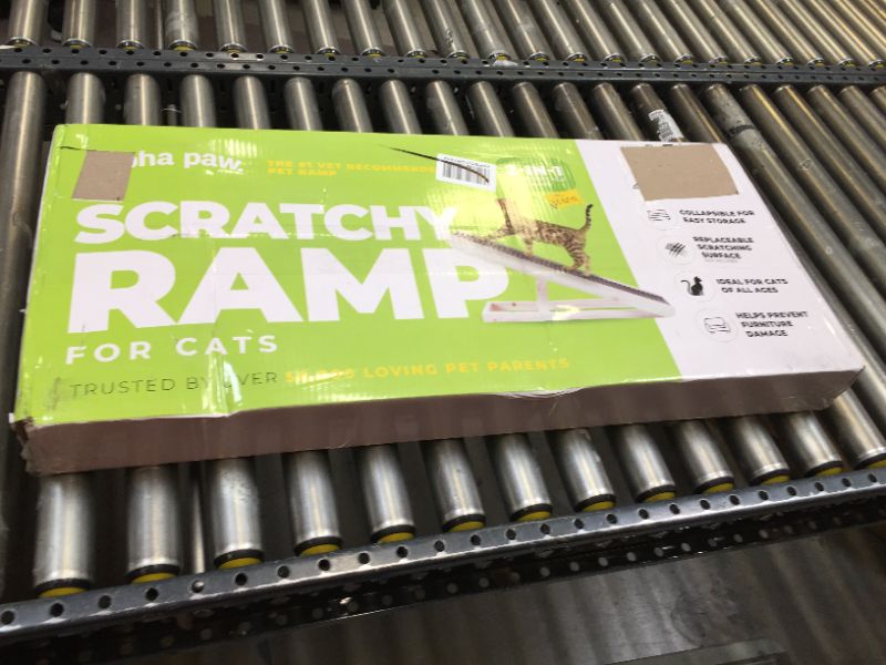 Photo 4 of Alpha Paw ScratchyRamp 2-in-1 Cat Ramp & Cat Scratcher - Pet Scratching Incline with Replaceable Carpet & Adjustable Height - Scratch Mat & Mobility Ramp for House Cats & Indoor Dogs
